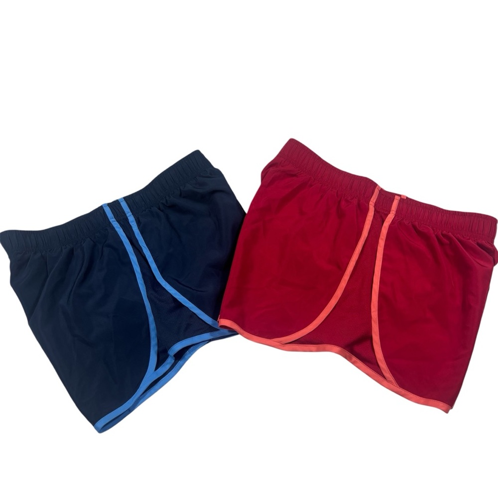 2 Pack Active Running Shorts 3" Inseam Elastic Waistband Built-in Liner